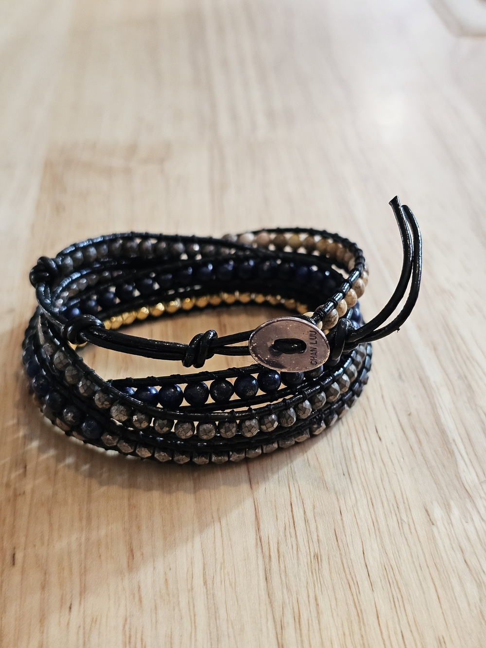 Chan Luu Black and Navy Multi-Strand Wrap Bracelet